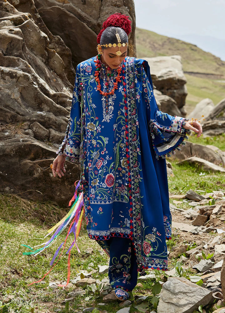 Kashmee Legacy by Elan Unstitched Embroidered Lawn 3 Piece Suit EL26ULKL Zabar EL26-01B - Festive Collection