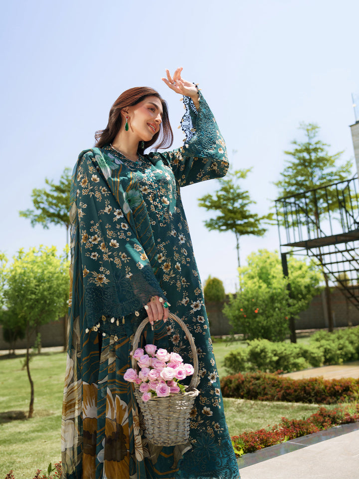 Sunset Muse by Izel Unstitched Embroidered Lawn 3 Piece Suit Solin - Eid Collection