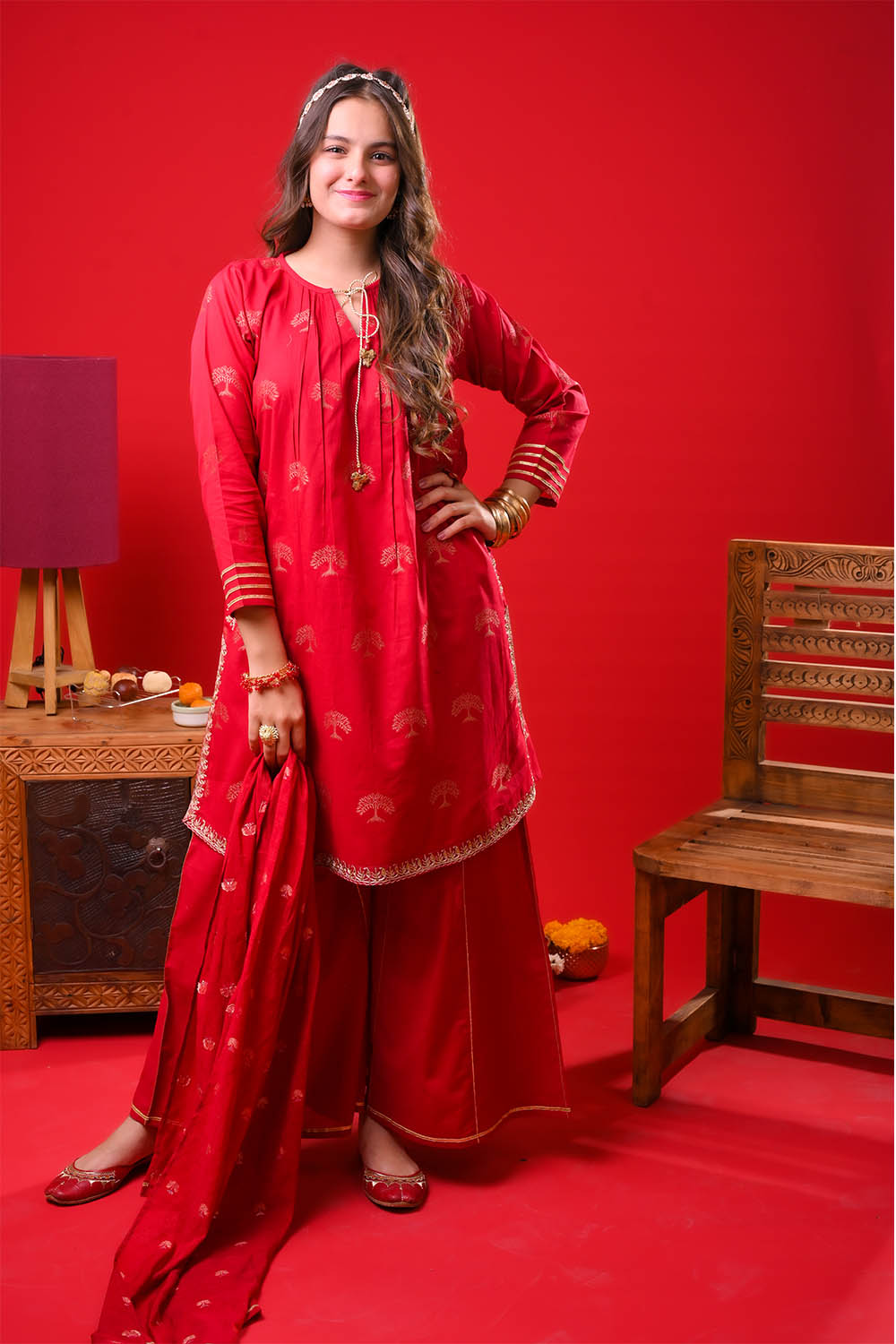 Senorita Girls RTW Solids Cotton 3 Piece Suit GBD-03374 Eid Collection