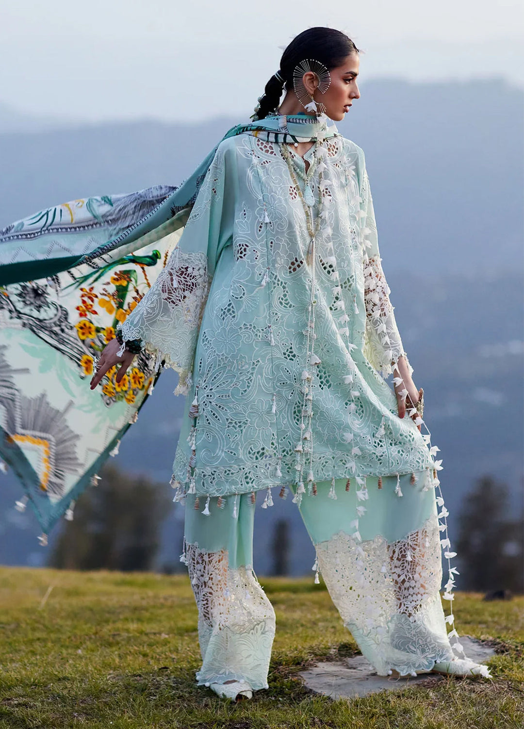 Kashmee Legacy by Elan Unstitched Embroidered Slub Lawn 3 Piece Suit EL26ULKL Zevaré EL26-07A - Festive Collection
