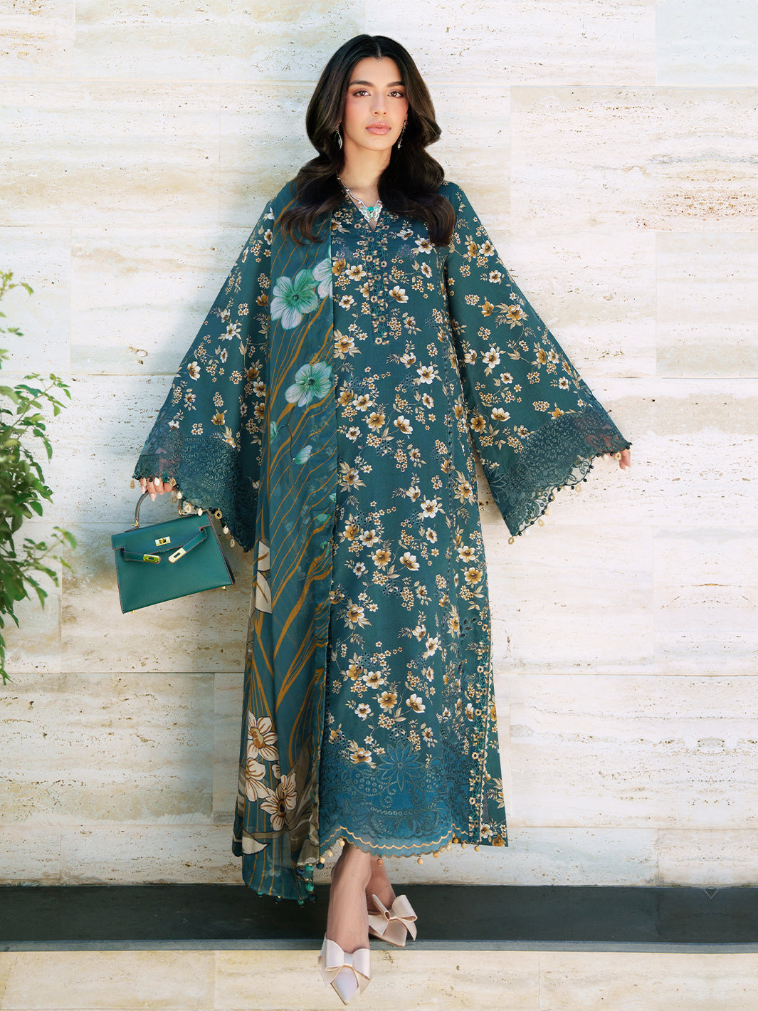 Sunset Muse by Izel Unstitched Embroidered Lawn 3 Piece Suit Solin - Eid Collection