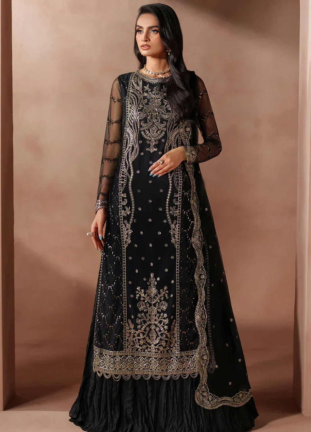 Mahrosh by Zarif Embroidered Net Suits Unstitched 3 Piece ZR25UF MUF-01 Ishaal - Formals Collection