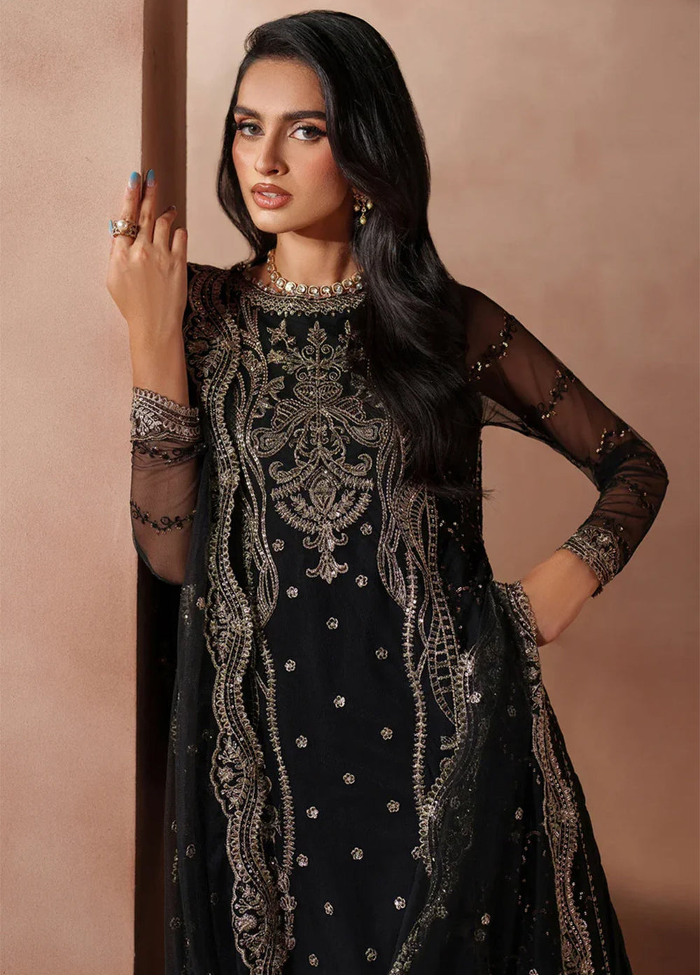 Mahrosh by Zarif Embroidered Net Suits Unstitched 3 Piece ZR25UF MUF-01 Ishaal - Formals Collection