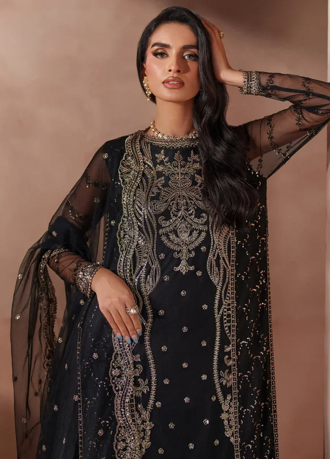 Mahrosh by Zarif Embroidered Net Suits Unstitched 3 Piece ZR25UF MUF-01 Ishaal - Formals Collection