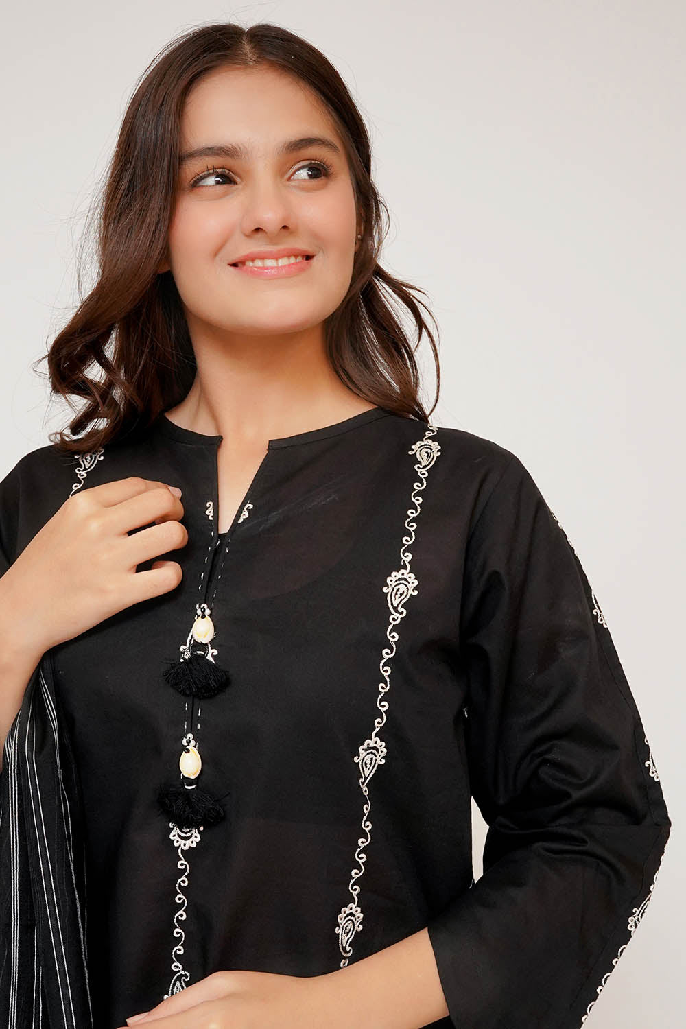 Monochrome by Senorita Girls RTW Embroidered Cotton 3 Piece Suit GAD-03455 Casual Collection