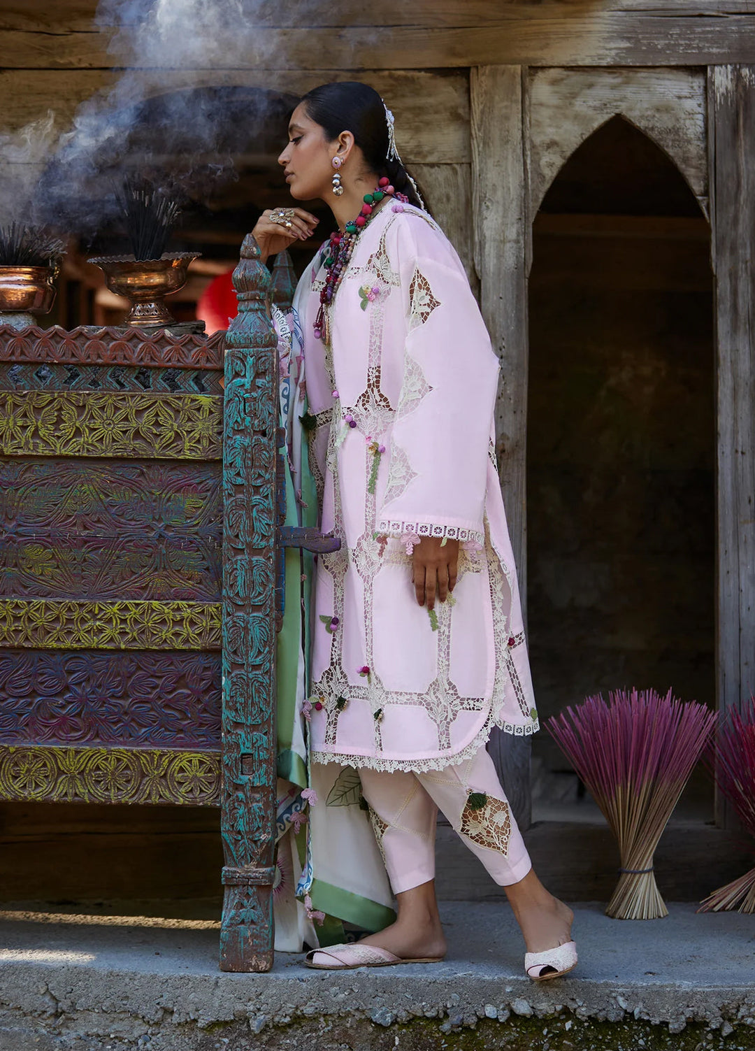 Kashmee Legacy by Elan Unstitched Embroidered Lawn 3 Piece Suit EL26ULKL Deodar EL26-11A - Festive Collection