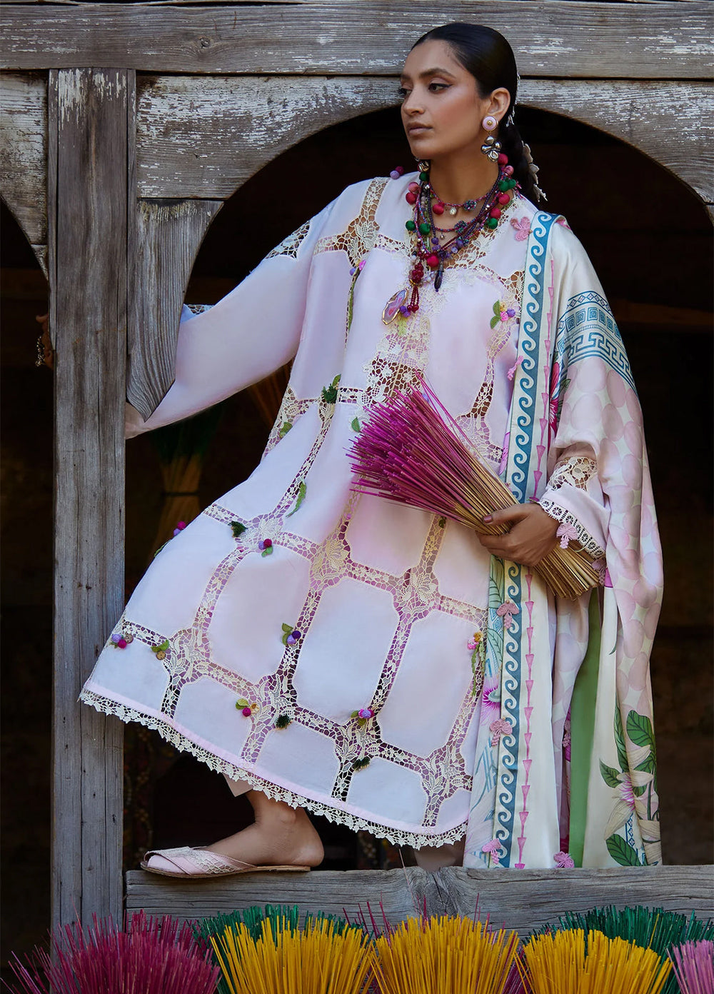 Kashmee Legacy by Elan Unstitched Embroidered Lawn 3 Piece Suit EL26ULKL Deodar EL26-11A - Festive Collection