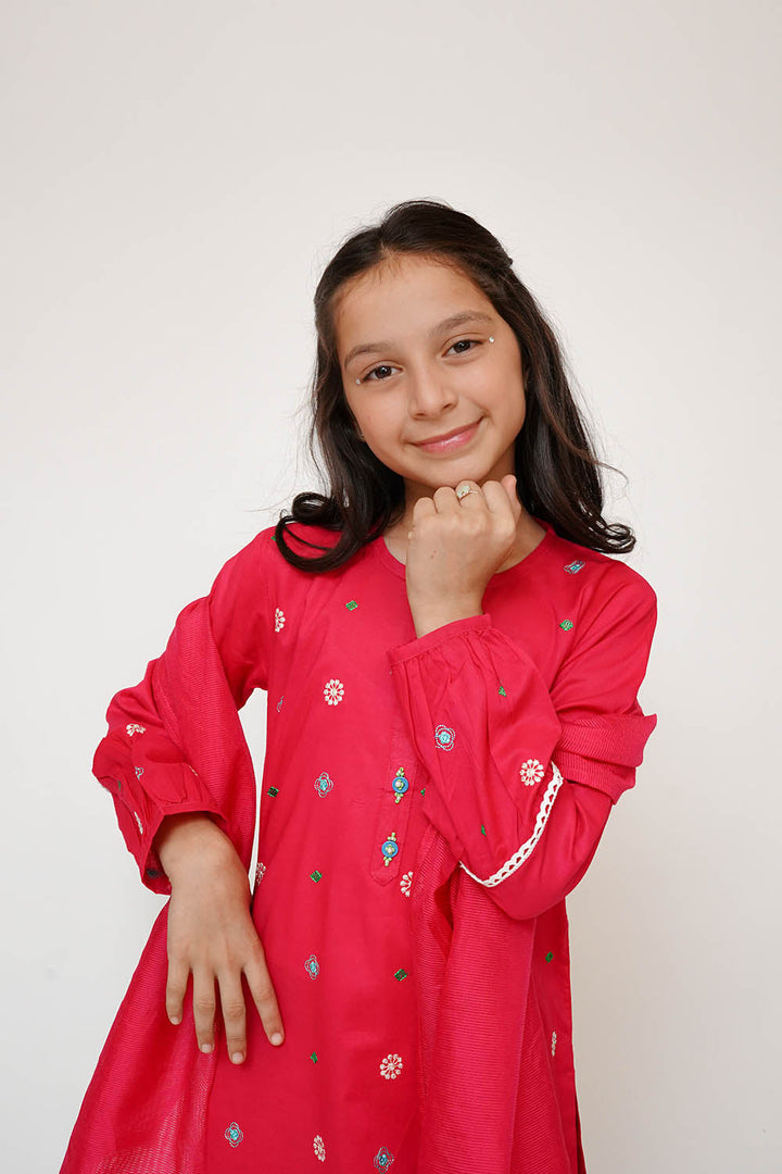 Senorita Girls RTW Embroidered Cotton 3 Piece Suit KAD-03426 Eid Collection