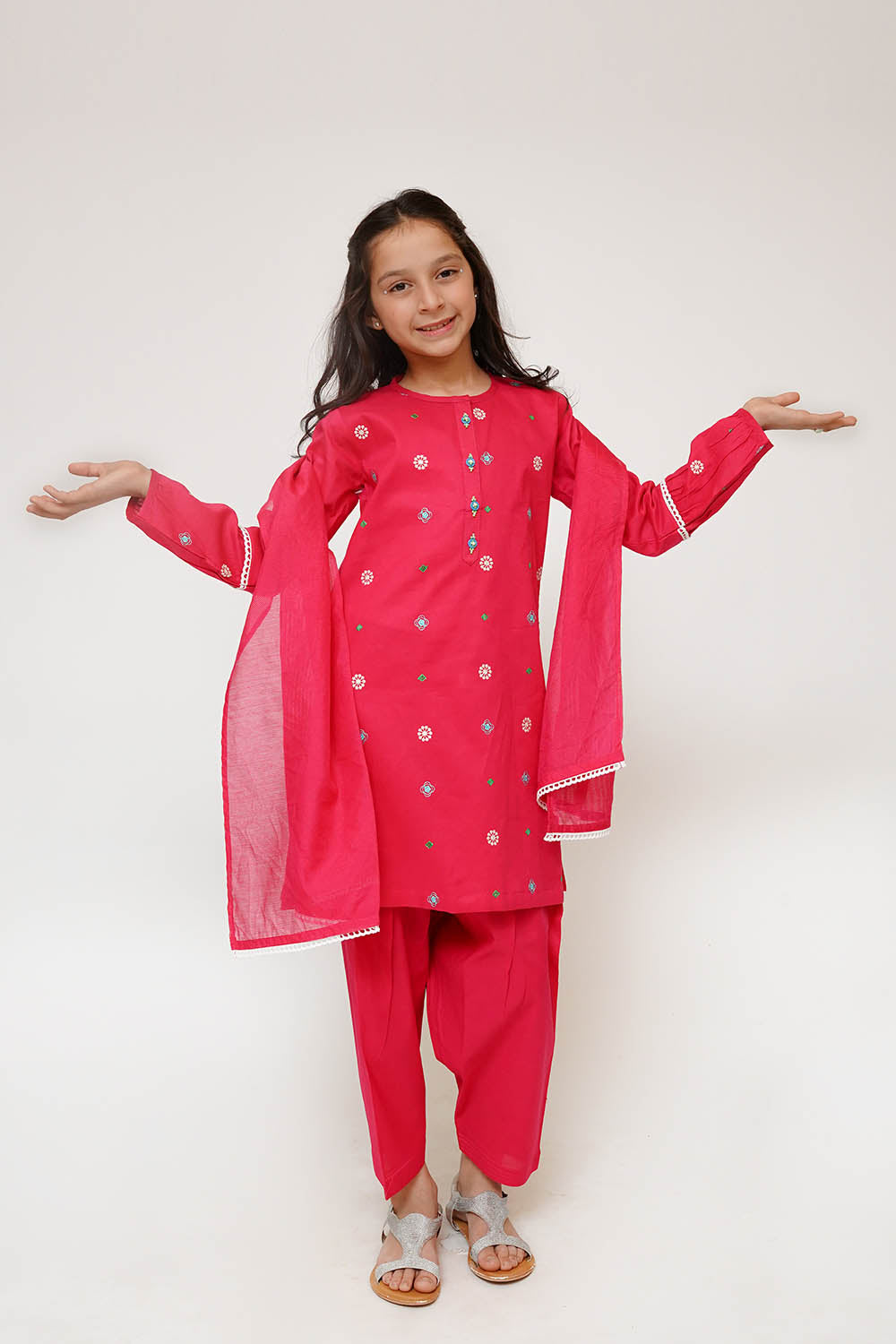 Senorita Girls RTW Embroidered Cotton 3 Piece Suit KAD-03426 Eid Collection
