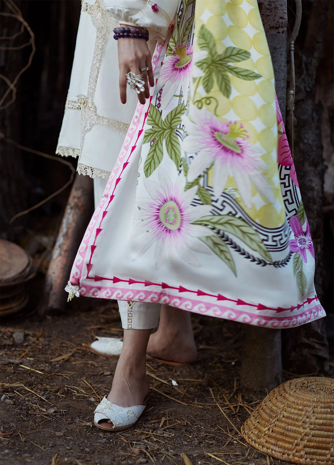 Kashmee Legacy by Elan Unstitched Embroidered Lawn 3 Piece Suit EL26ULKL Deodar EL26-11B - Festive Collection