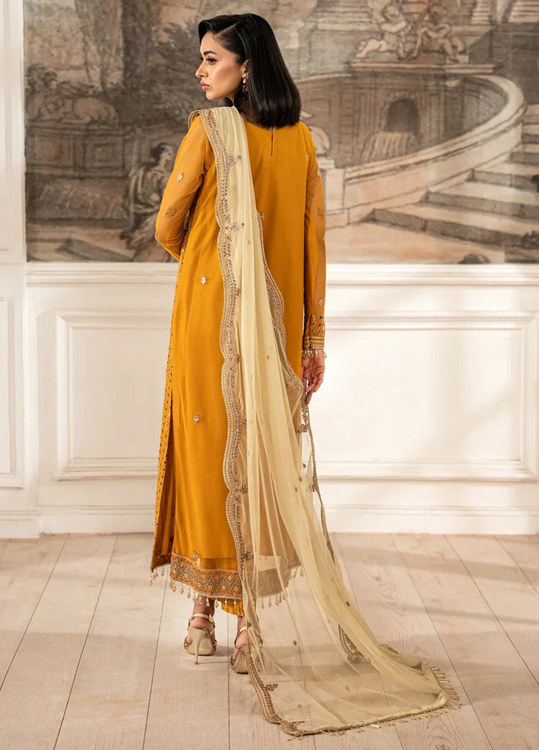 Zarif Embroidered Net Suit Unstitched 3 Piece ZR25UF ZFE-04 Eliza - Formals Collection