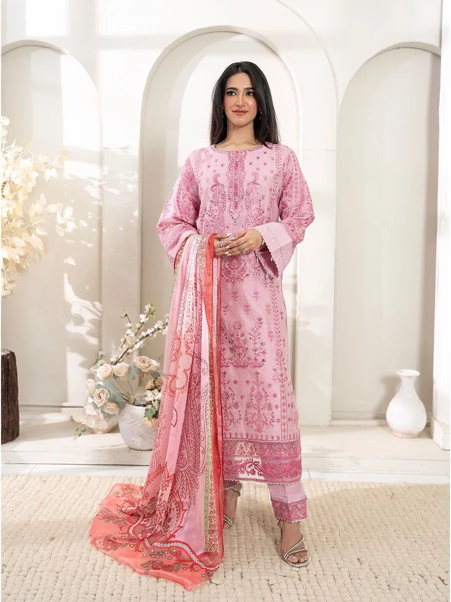 Salitex Women Embroidered Cotton 3 Piece Suit SPL3PEF125 - Summer Collection