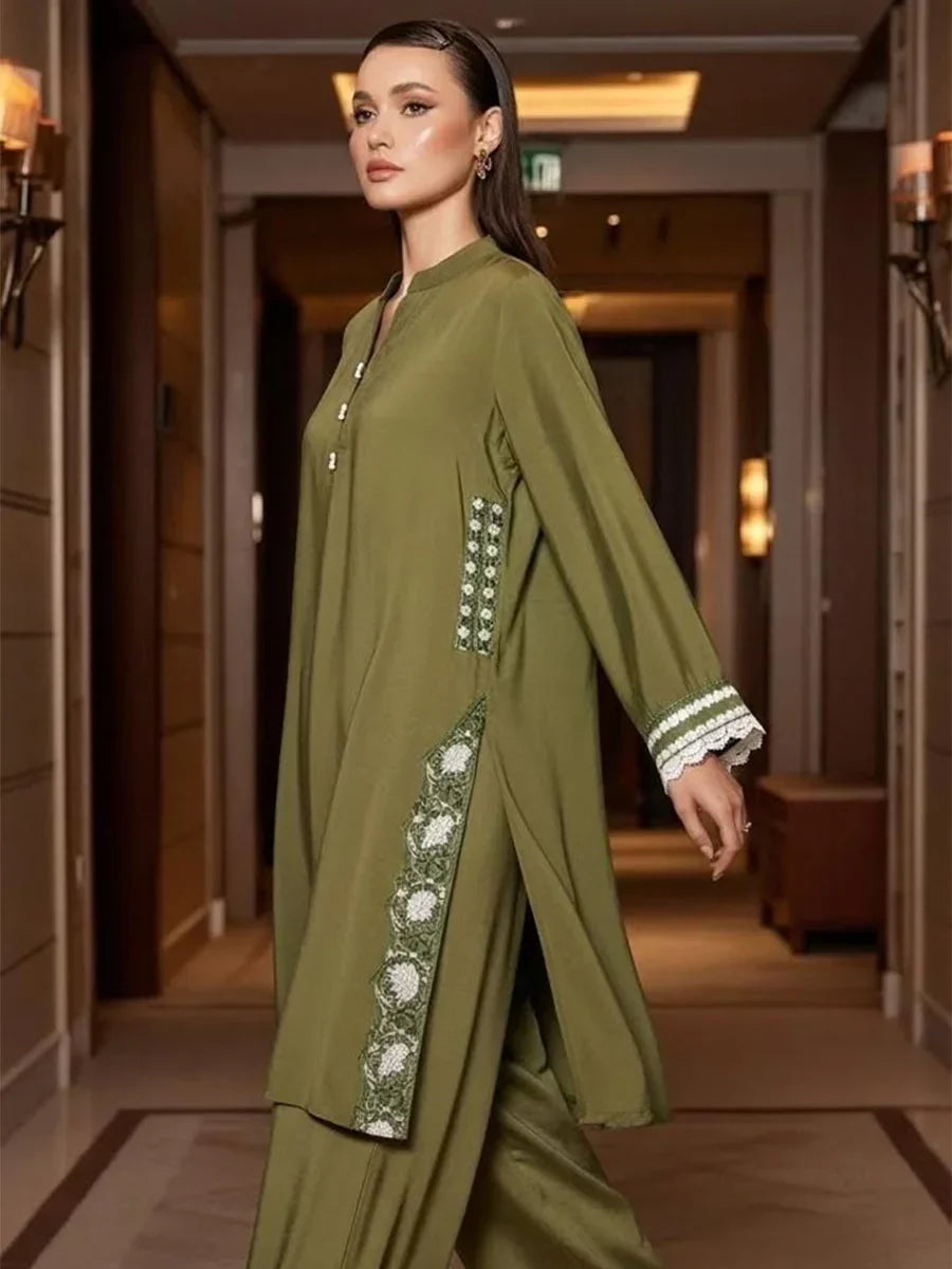 Salitex Women Embroidered Silk 2 Piece Suit AIZ2PEC311 - Summer Collection