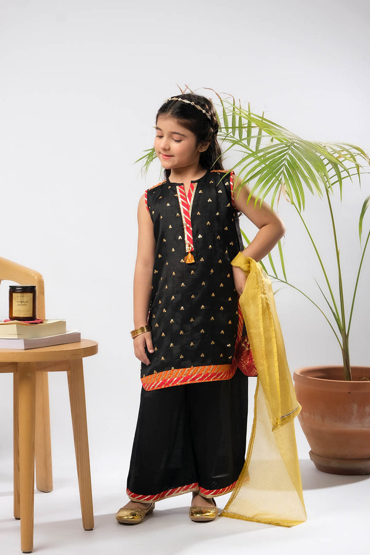 Senorita Girls RTW Embroidered Viscose Raw Silk 3 Piece Suit KDD-03280 Eid Collection