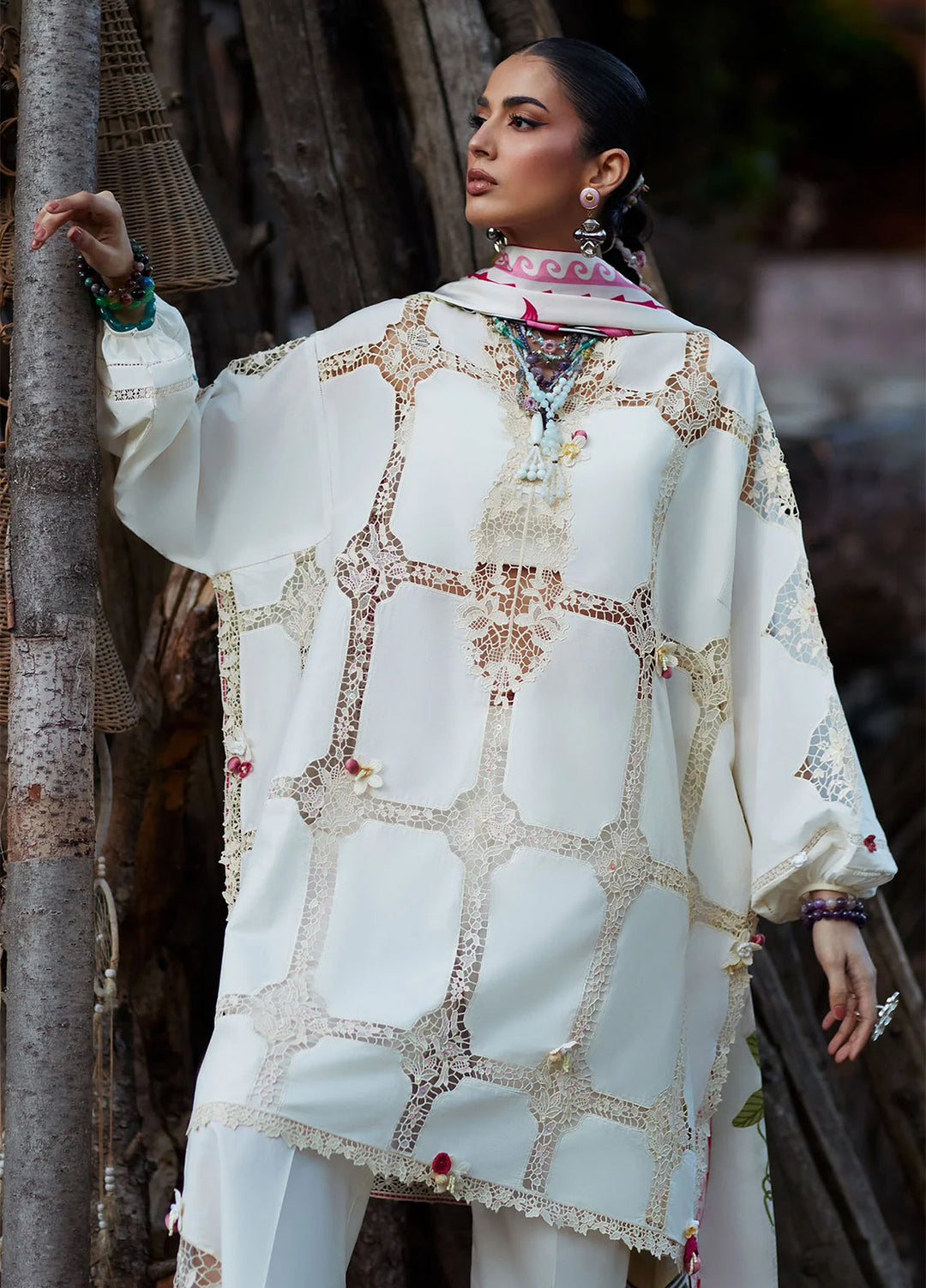 Kashmee Legacy by Elan Unstitched Embroidered Lawn 3 Piece Suit EL26ULKL Deodar EL26-11B - Festive Collection