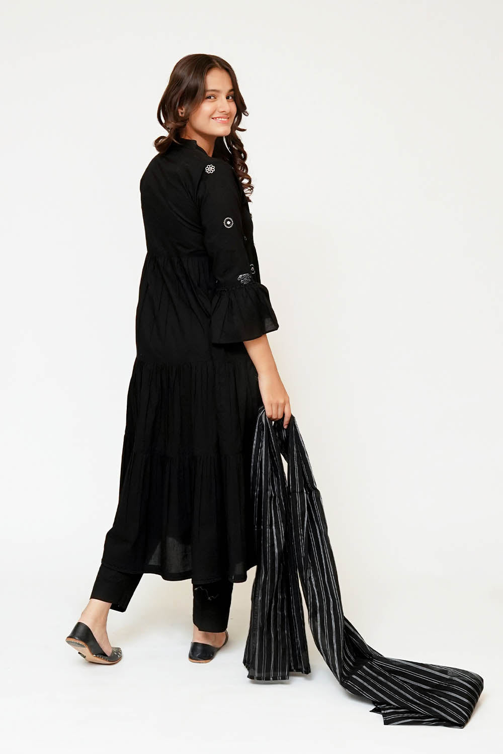 Monochrome by Senorita Girls RTW Embroidered Cotton 3 Piece Suit GAD-03446 Casual Collection