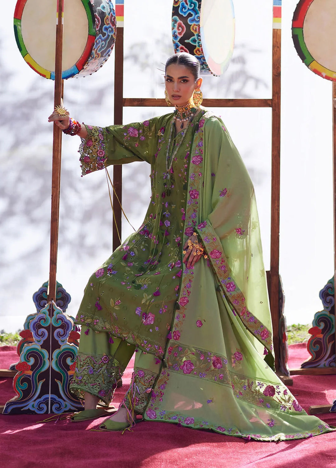 Kashmee Legacy by Elan Unstitched Embroidered Jacquard Lawn 3 Piece Suit EL26ULKL Gulraaz EL26-08A - Festive Collection