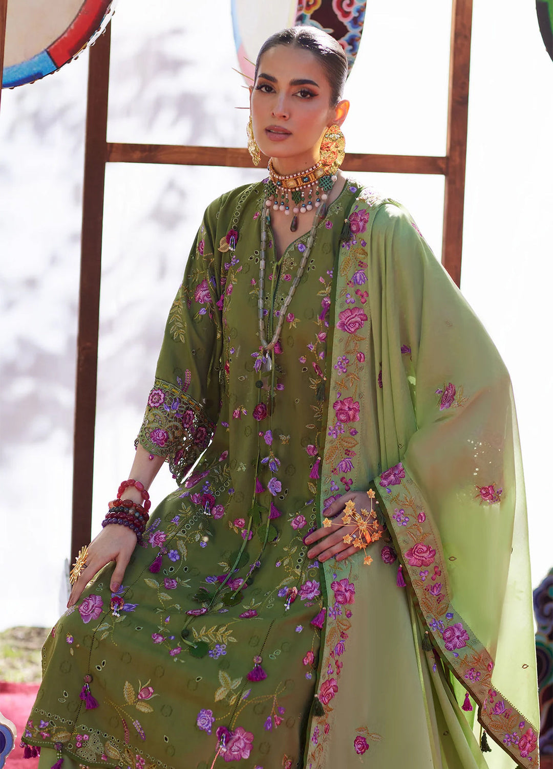 Kashmee Legacy by Elan Unstitched Embroidered Jacquard Lawn 3 Piece Suit EL26ULKL Gulraaz EL26-08A - Festive Collection