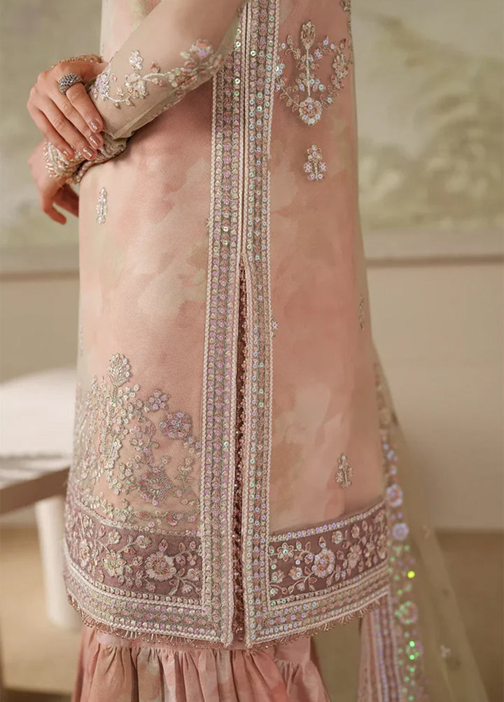 Zarif Embroidered Net Suits Unstitched 3 Piece ZR25UF ZRF-ZPE-04 Seriyah - Formals Collection