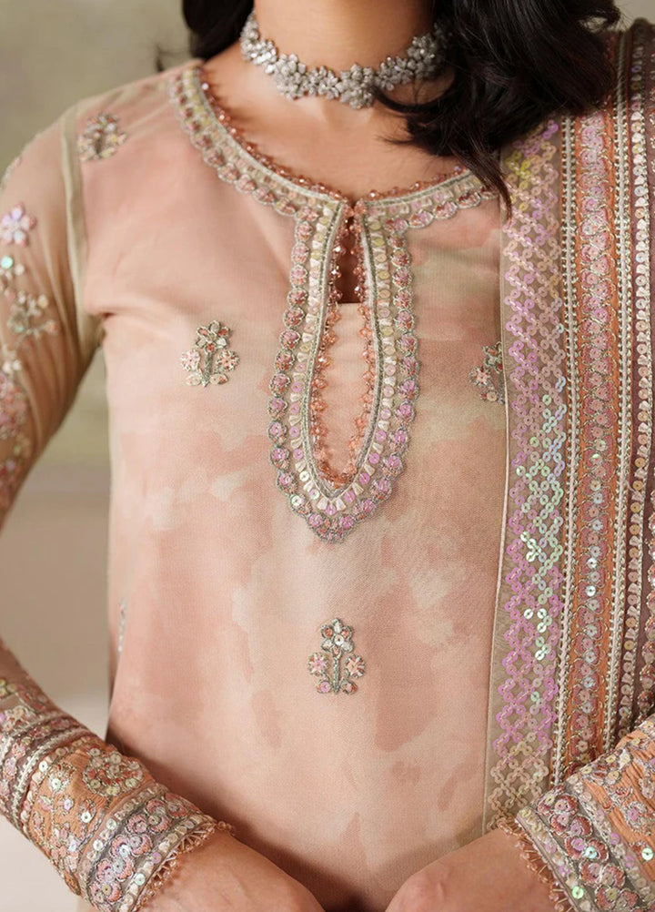 Zarif Embroidered Net Suits Unstitched 3 Piece ZR25UF ZRF-ZPE-04 Seriyah - Formals Collection