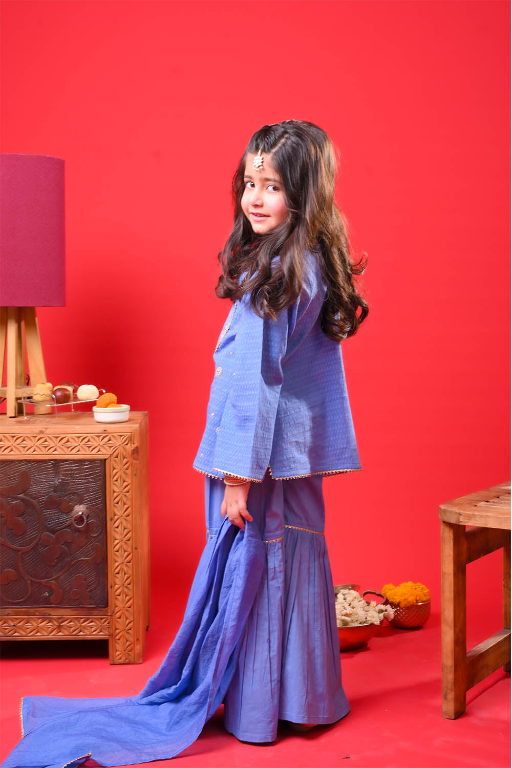 Senorita Girls RTW Solids Dobby Cotton 3 Piece Suit KBD-03371 Eid Collection