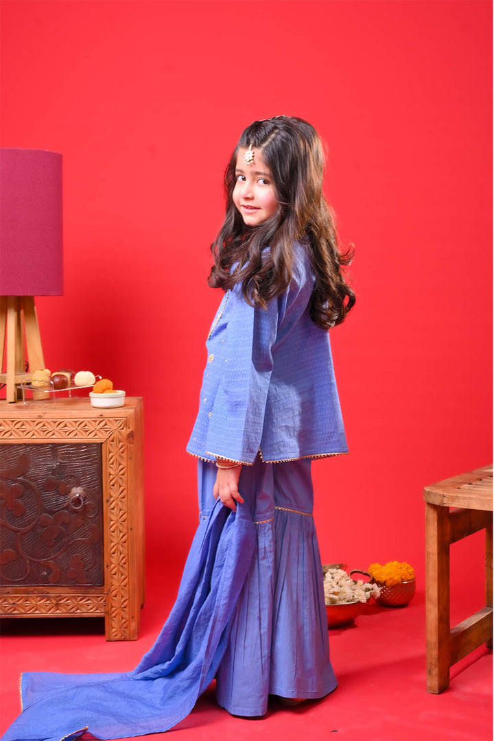 Senorita Girls RTW Solids Dobby Cotton 3 Piece Suit KBD-03371 Eid Collection