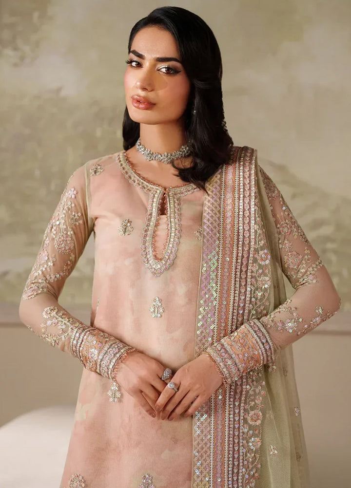 Zarif Embroidered Net Suits Unstitched 3 Piece ZR25UF ZRF-ZPE-04 Seriyah - Formals Collection