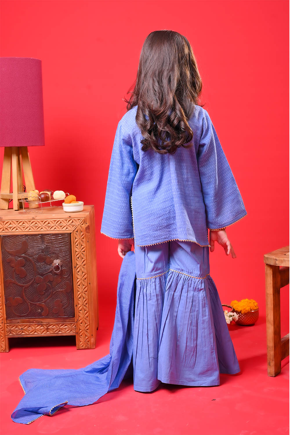 Senorita Girls RTW Solids Dobby Cotton 3 Piece Suit KBD-03371 Eid Collection