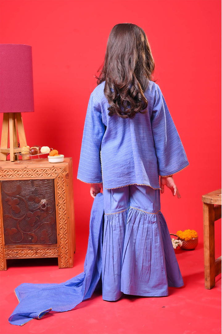 Senorita Girls RTW Solids Dobby Cotton 3 Piece Suit KBD-03371 Eid Collection