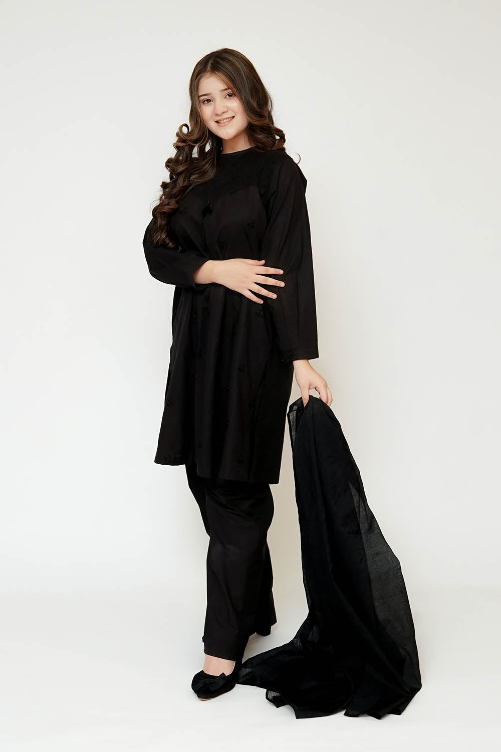 Monochrome by Senorita Girls RTW Embroidered Cotton 3 Piece Suit GAD-03491 Casual Collection