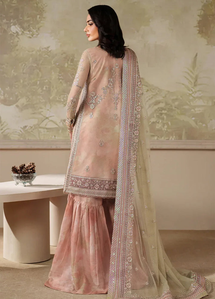 Zarif Embroidered Net Suits Unstitched 3 Piece ZR25UF ZRF-ZPE-04 Seriyah - Formals Collection