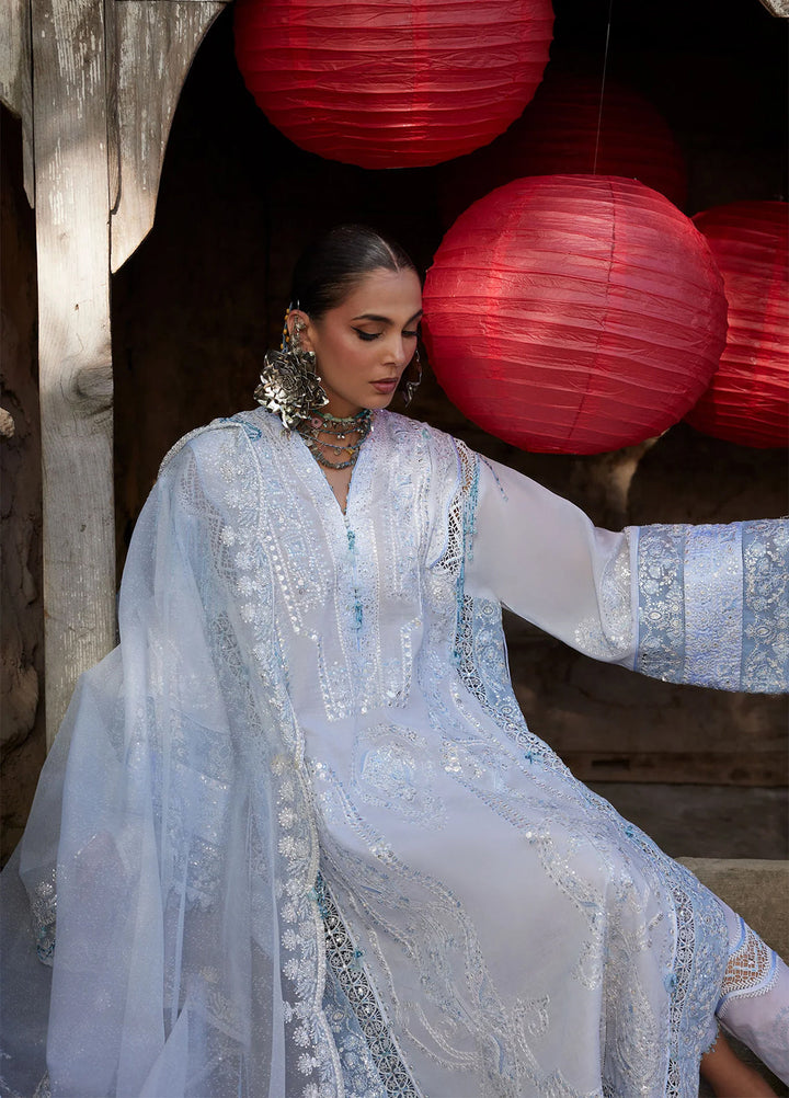 Kashmee Legacy by Elan Unstitched Embroidered Slub Lawn 3 Piece Suit EL26ULKL Rouhaan EL26-04A - Festive Collection