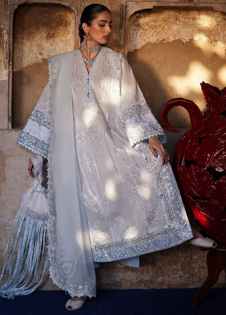 Kashmee Legacy by Elan Unstitched Embroidered Slub Lawn 3 Piece Suit EL26ULKL Rouhaan EL26-04A - Festive Collection