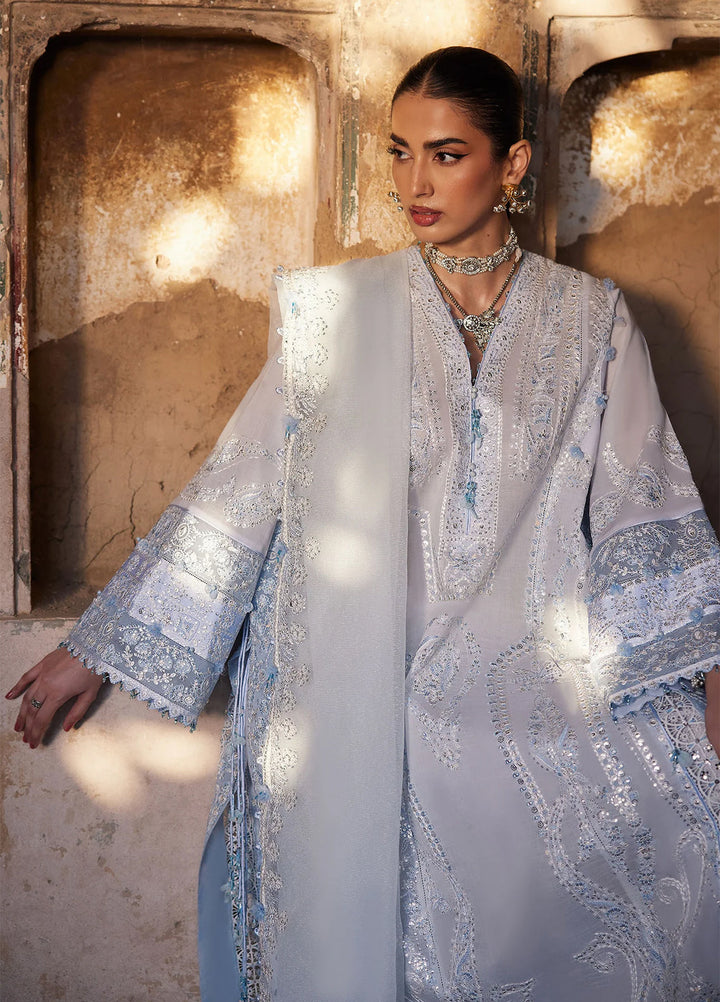 Kashmee Legacy by Elan Unstitched Embroidered Slub Lawn 3 Piece Suit EL26ULKL Rouhaan EL26-04A - Festive Collection