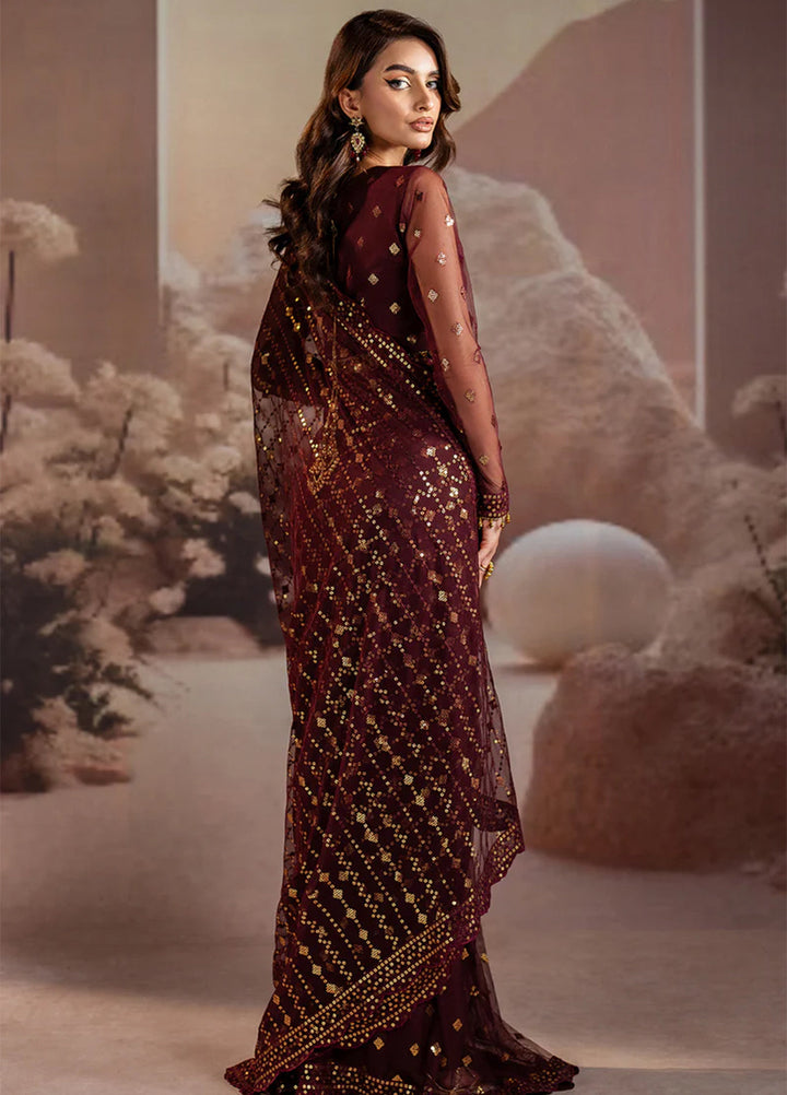 Zarif Embroidered Net  Unstitched Saree ZR25UF ZRF002 - Laira - Formal Collection