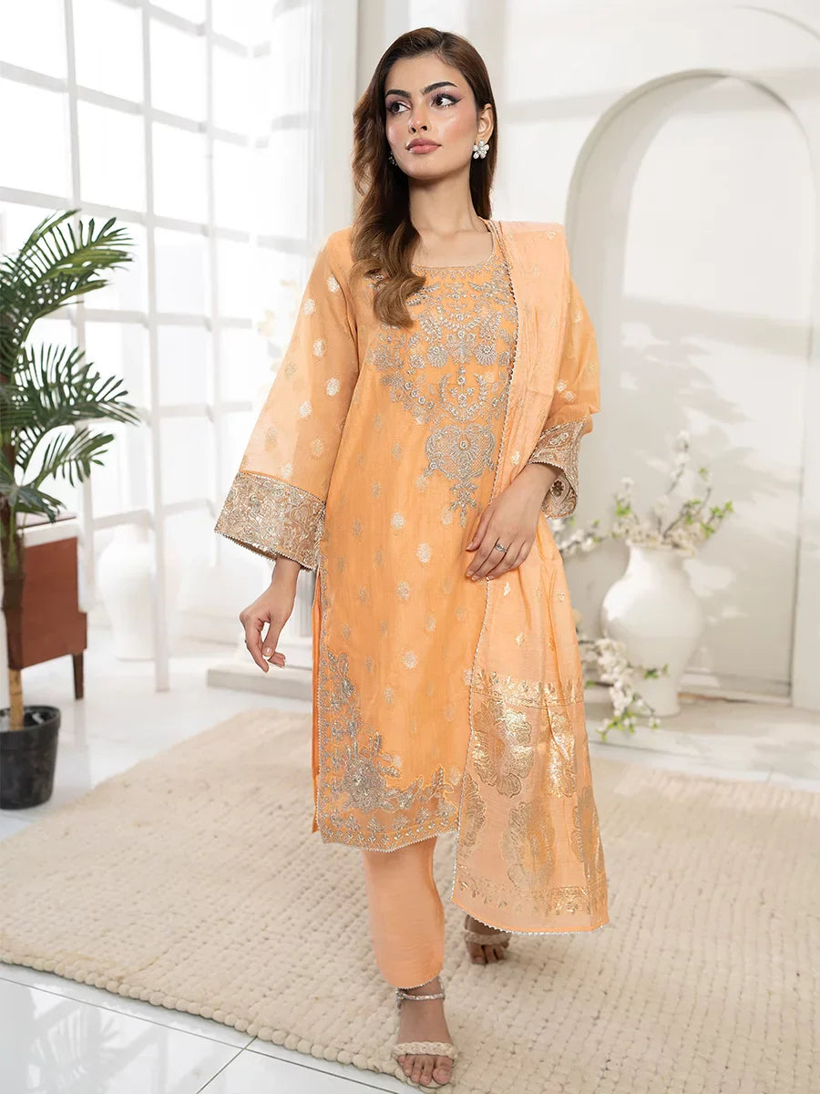 Salitex Women Embroidered Jacquard 3 Piece Suit EUAL3PEF235 - Summer Collection