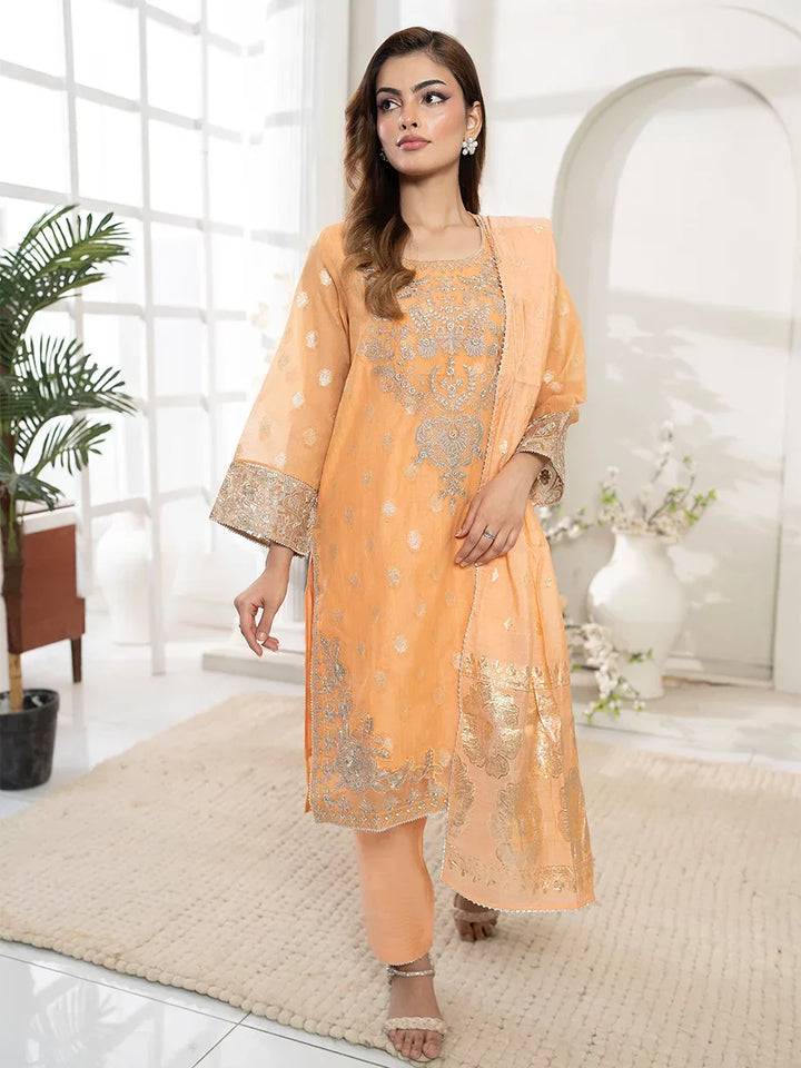 Salitex Women Embroidered Jacquard 3 Piece Suit EUAL3PEF235 - Summer Collection