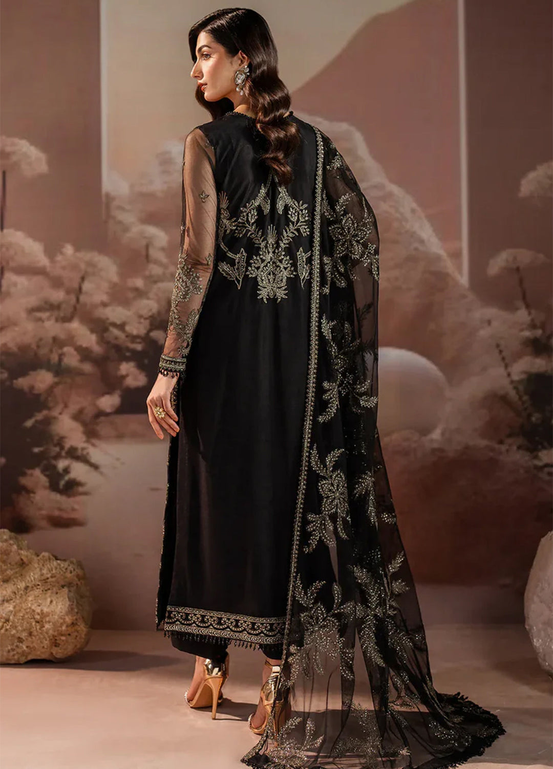 Zarif Embroidered Net Suit Unstitched 3 Piece ZR25UF ZRF001 - Renisa - Formal Collection