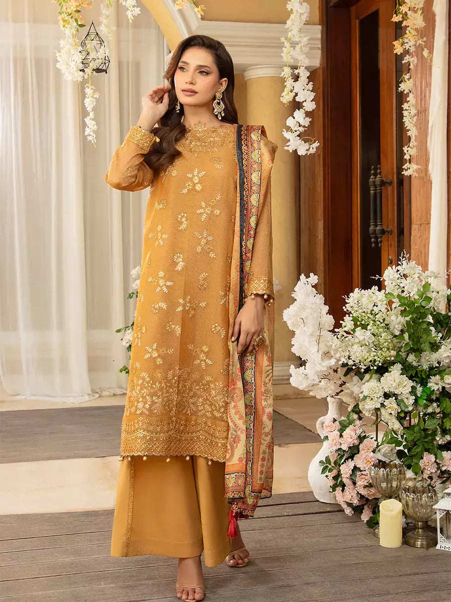 Jashn e Noor by Salitex Unstitched Embroidered 3 Piece Silk SUNW7JI087 - Summer Collection