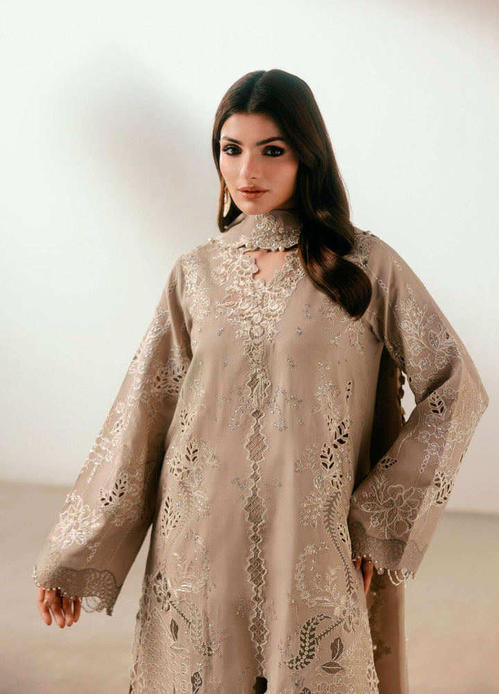 Luxe Silk by Florent Unstitched Embroidered Raw Silk 3 Piece Suit FL26ULS Opaline - Festive Collection