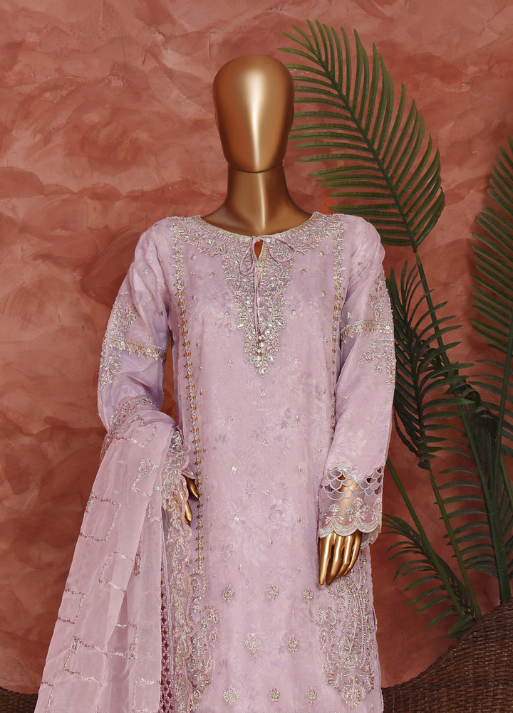 Shaahkaar by HZ Textiles RTW Embroidered Organza 3 Piece Suit HZ26PSO HZK-242 Purple - Festive Collection