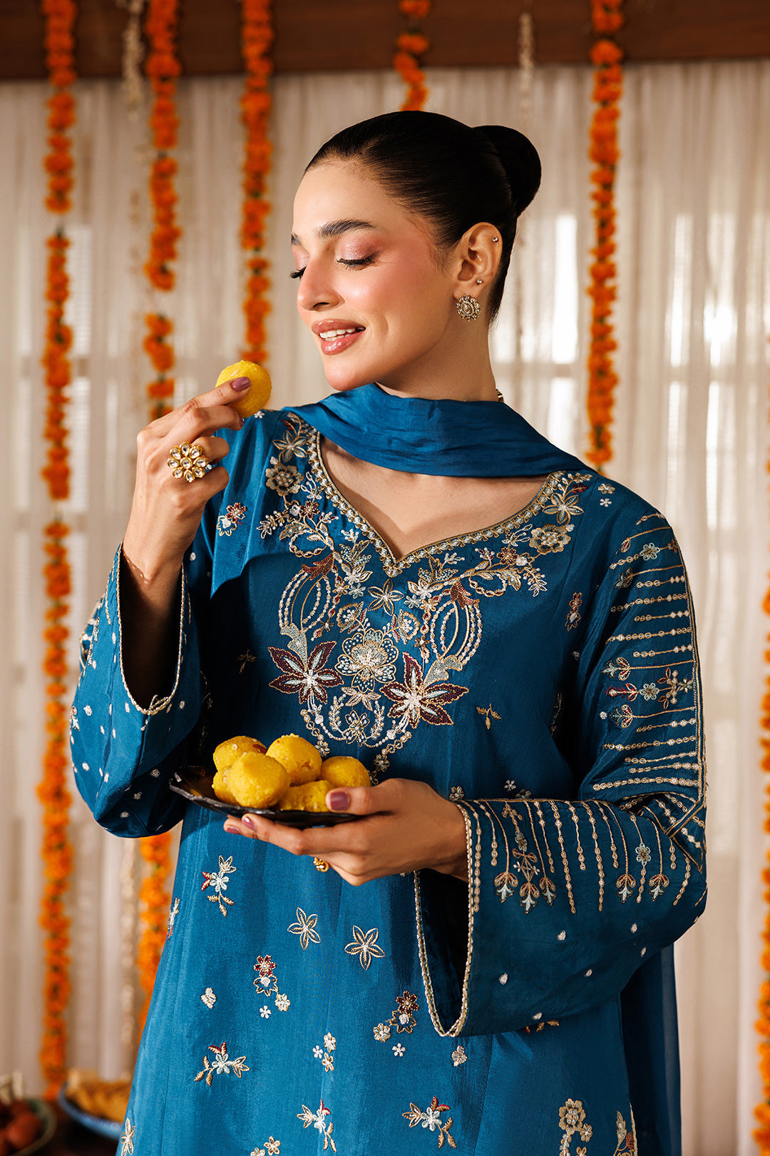 Noore Eid by Panache Women RTW Embroidered Raw Silk 3 Piece Suit Gulbaan - Eid Collection