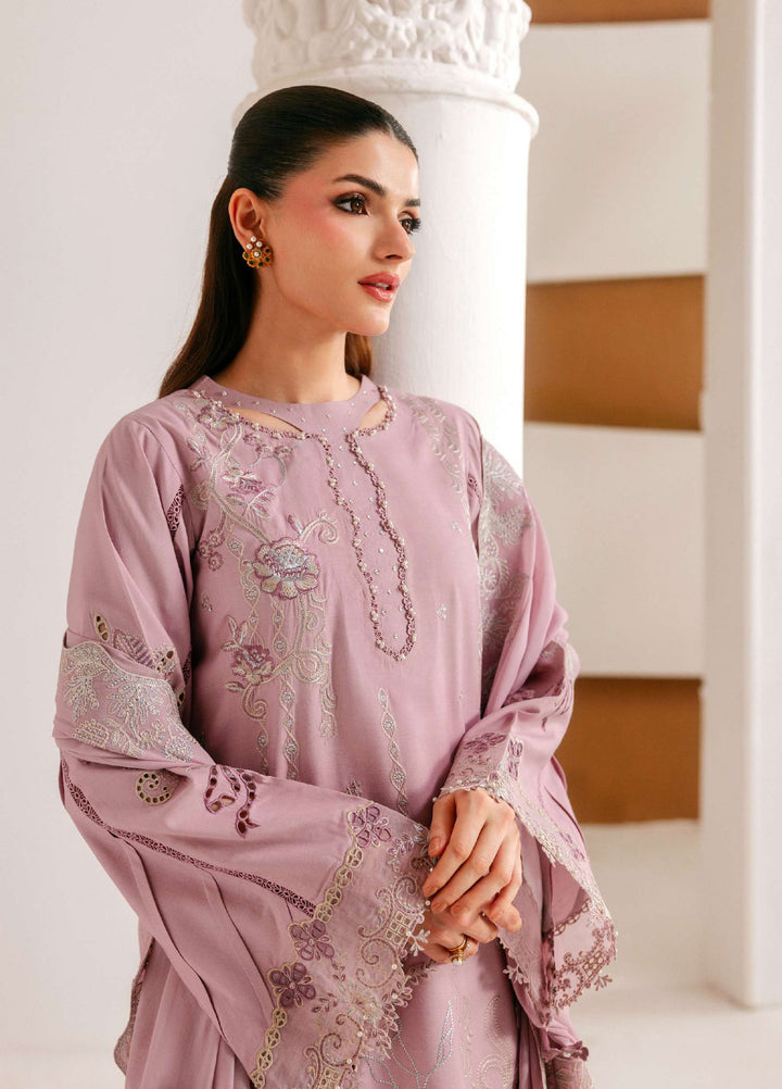Luxe Silk by Florent Unstitched Embroidered Raw Silk 3 Piece Suit FL26ULS Rose Muse - Festive Collection