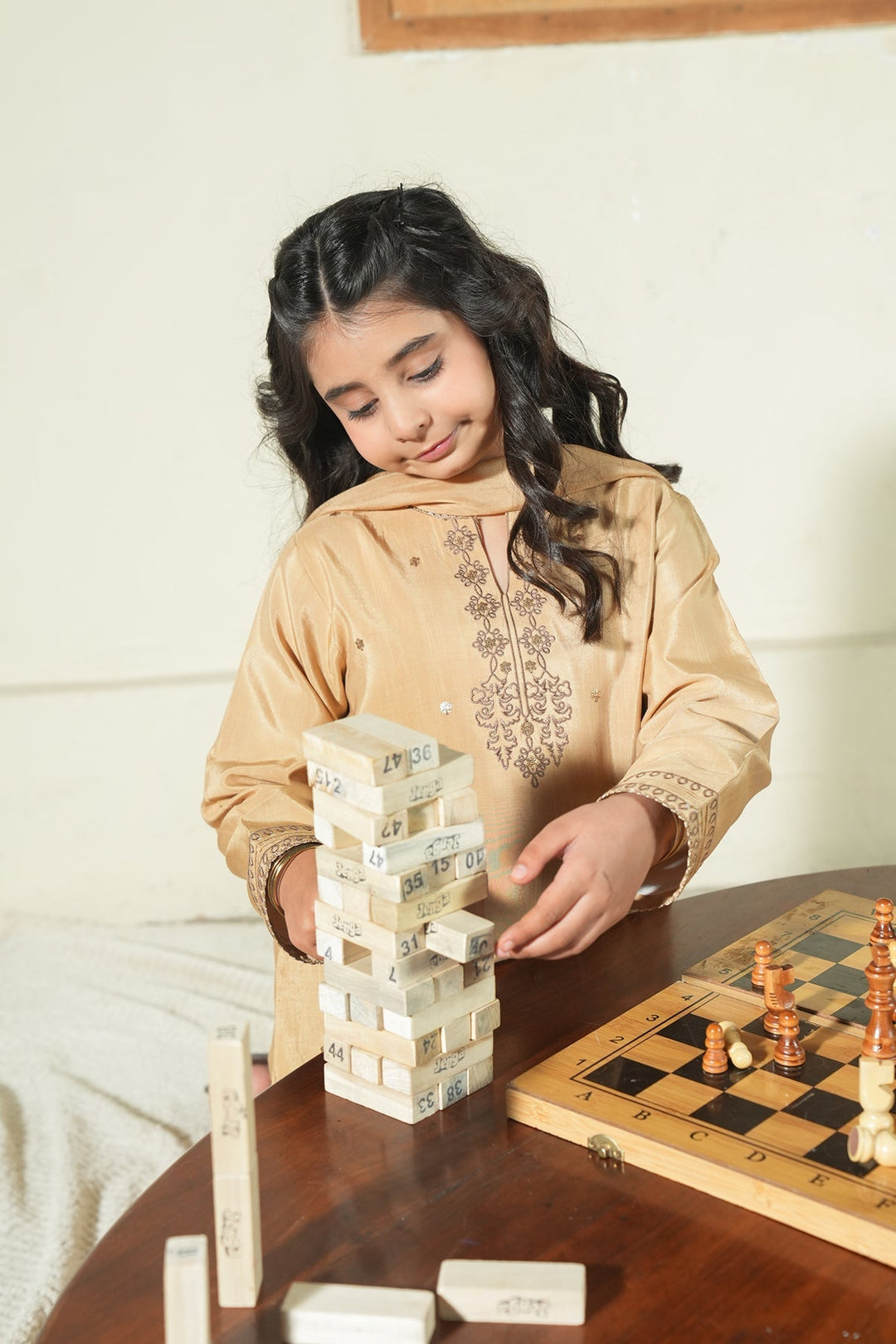 Noore Eid by Panache Girls RTW Embroidered Silk 3 Piece Suit Deyar Kids - Eid Collection