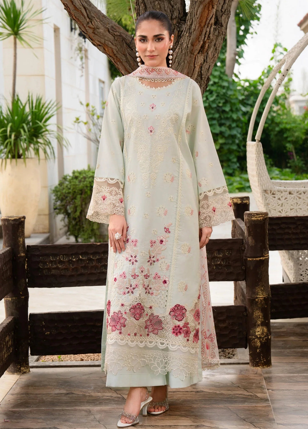 Chandan Nagri RTW Embroidered Lawn 3 Piece Suit Whimsay-Pine - Casual Collection