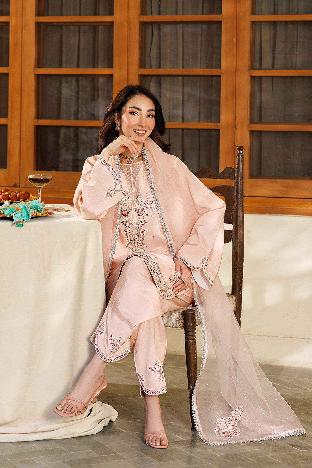 Noore Eid by Panache Women RTW Embroidered Raw Silk 3 Piece Suit Sabil - Eid Collection