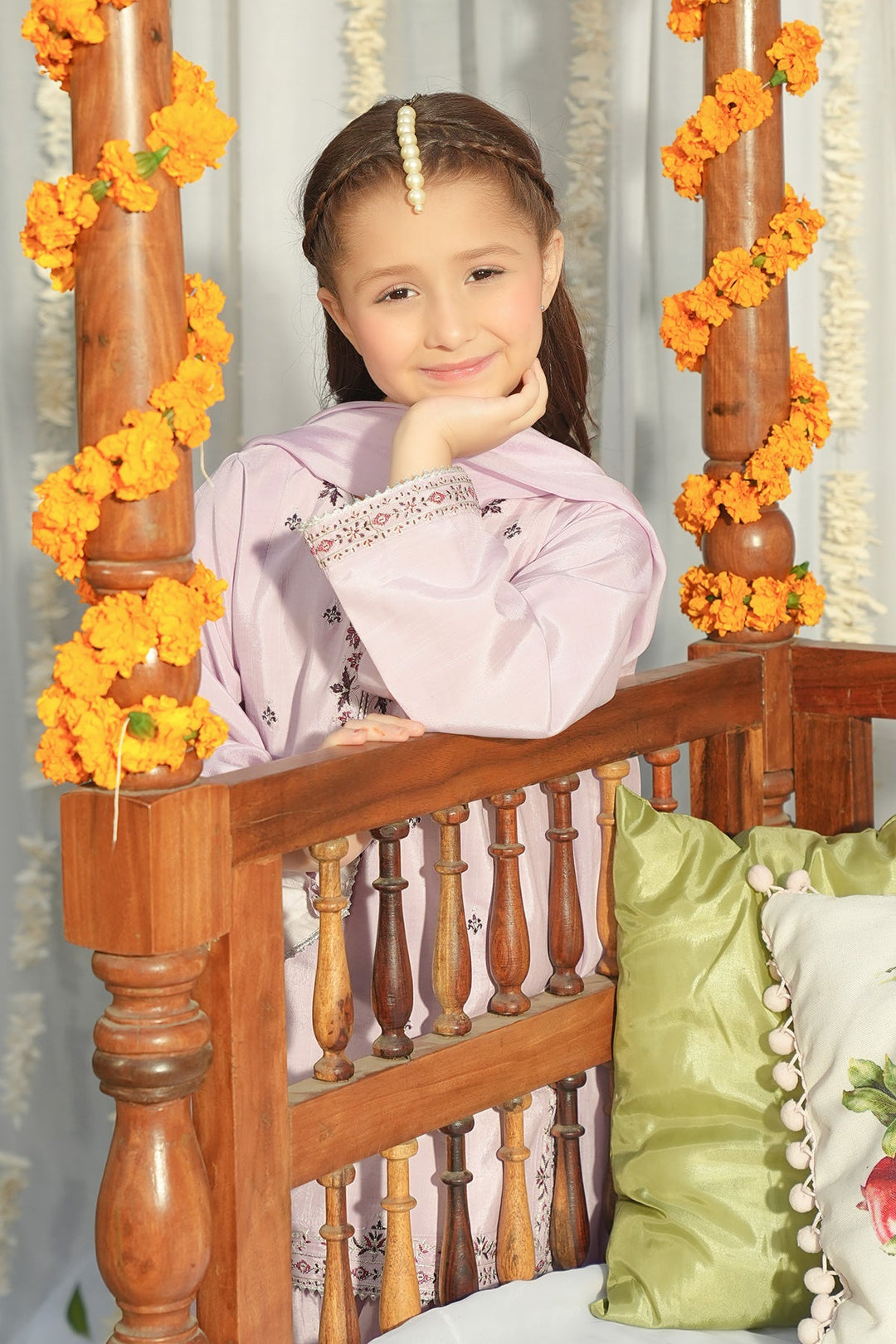 Noore Eid by Panache Girls RTW Embroidered Silk 3 Piece Suit Lira - Eid Collection