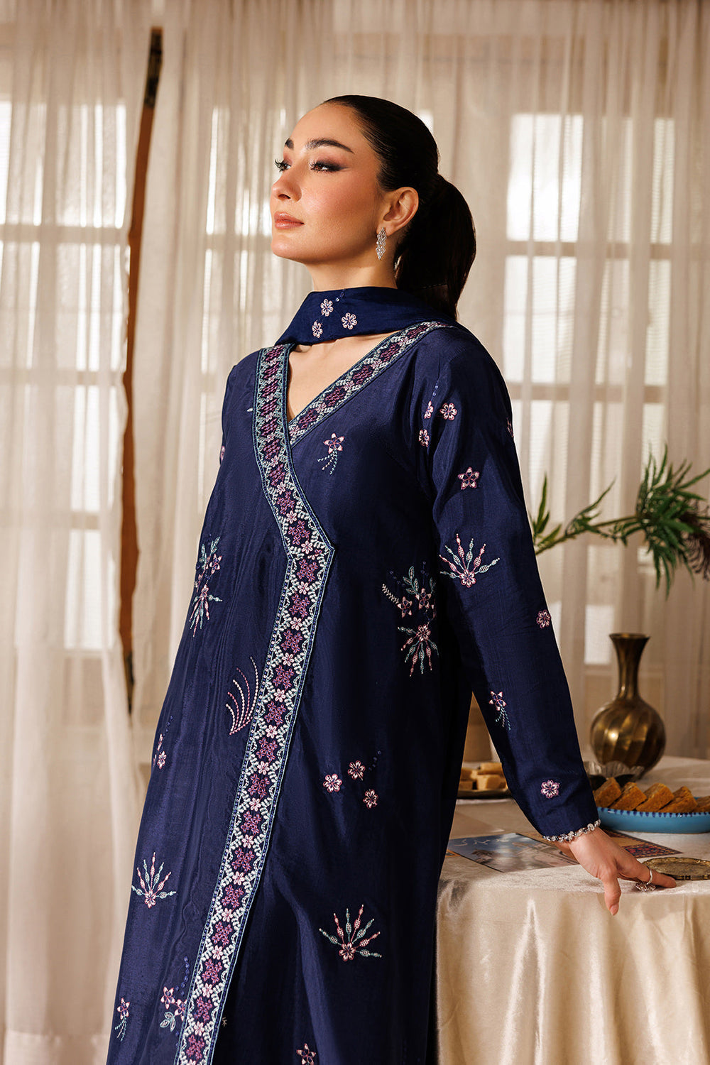 Noore Eid by Panache Women RTW Embroidered Raw Silk 3 Piece Suit Gulrukh - Eid Collection