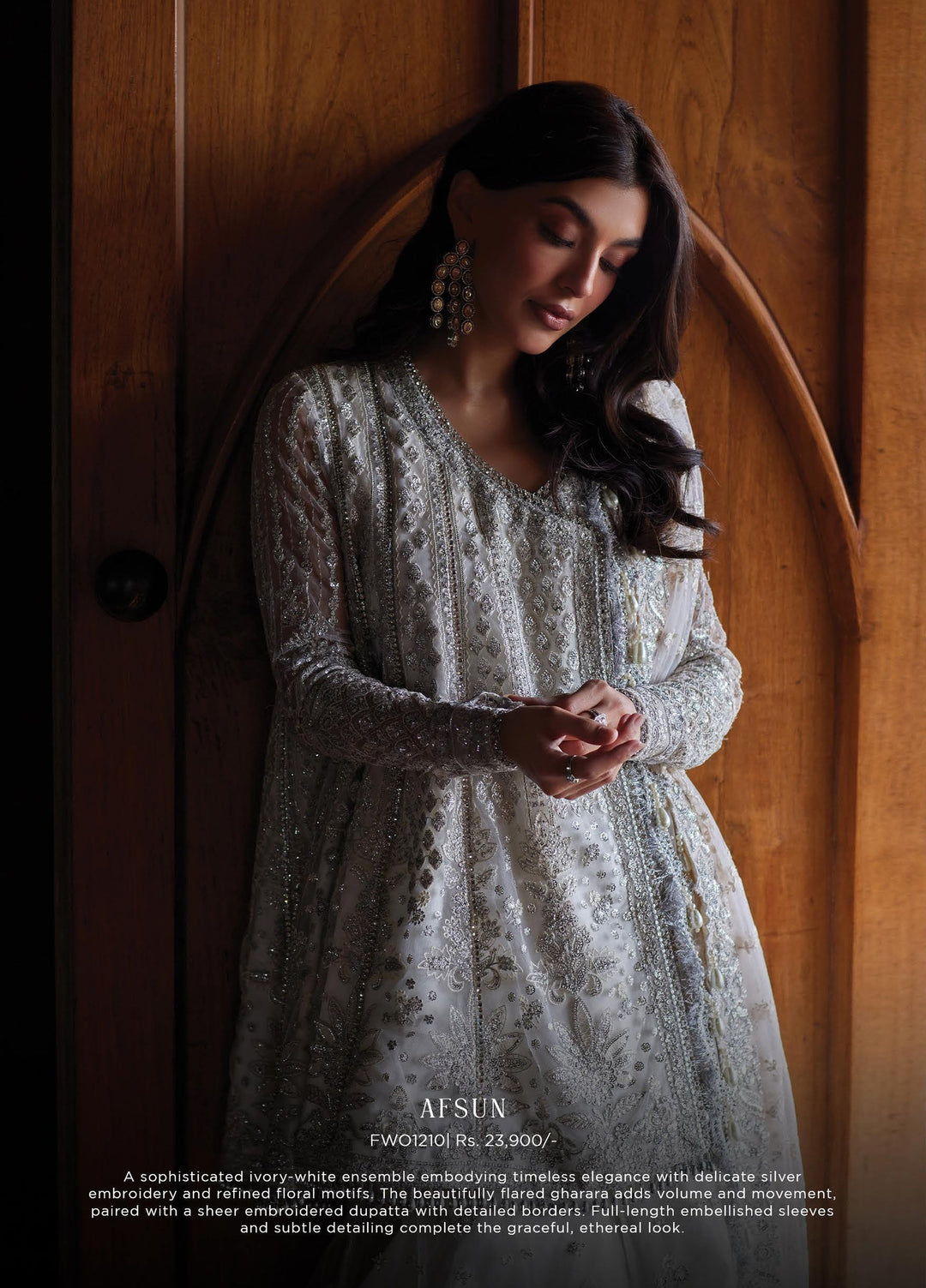 Dastangoi by Afrozeh Unstitched Embroidered Poly Net 3 Piece Suit AF26UDW Afsun FW01210 - Wedding Collection
