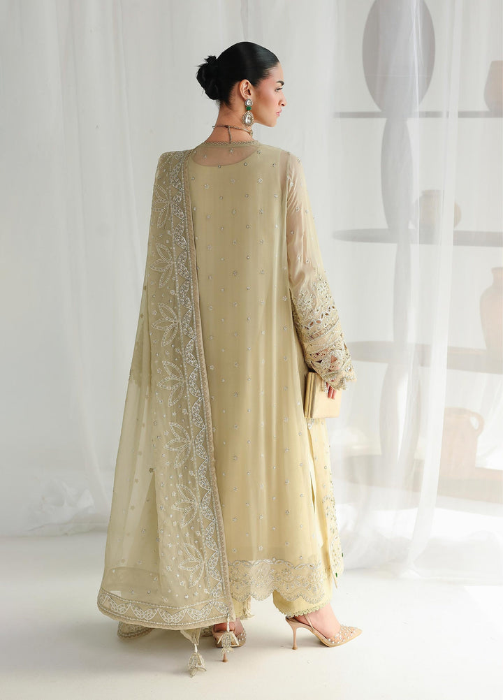 Qalamkar Unstitched Embroidered Chiffon 3 Piece Suit QLK26UCF Deena QCC-01 - Festive Collection